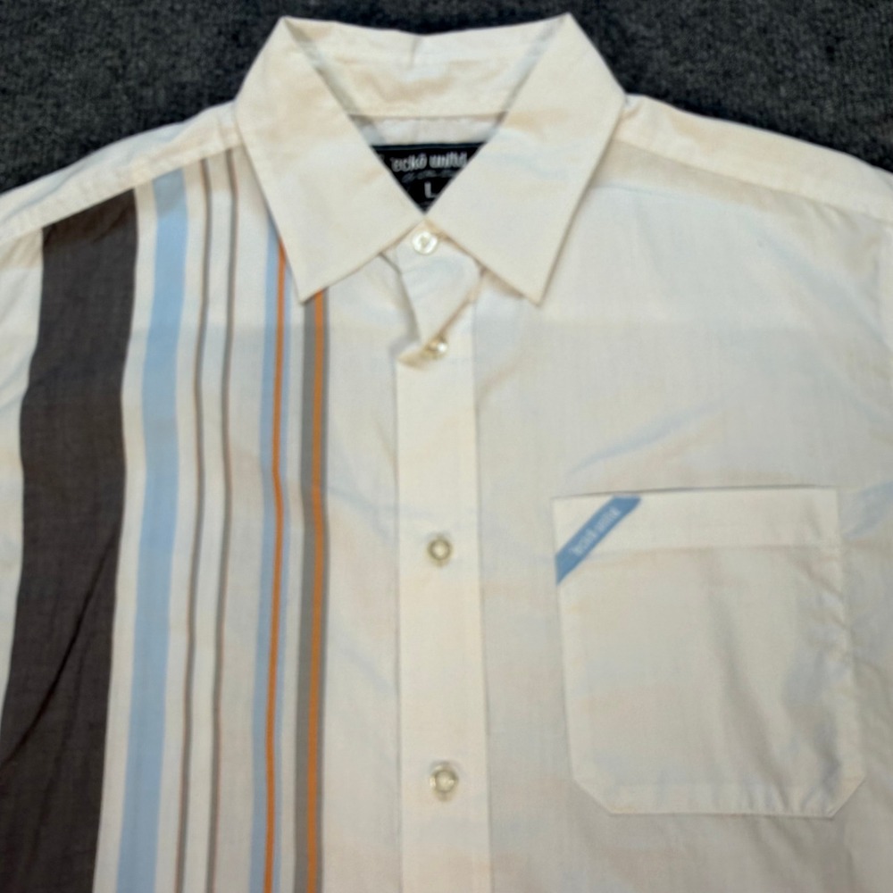 Ecko Unltd Marc Ecko Mens Jumbo Plaid Striped Button Up Shirt Large NEW #4193